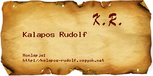 Kalapos Rudolf névjegykártya