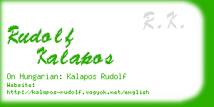 rudolf kalapos business card
